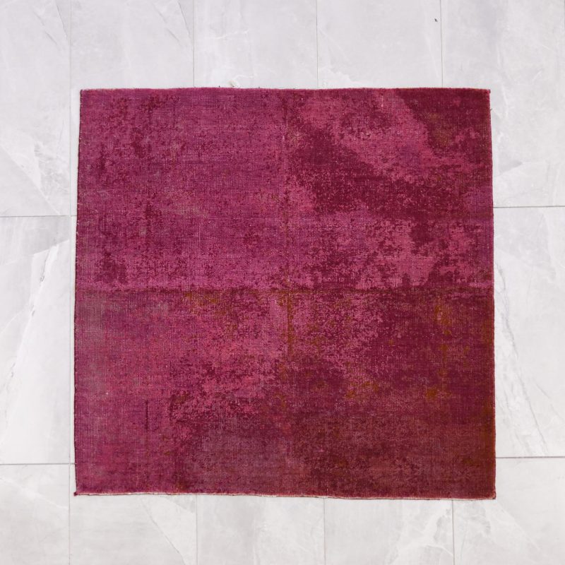 4'x4' Pink Wool Flatweave Rug