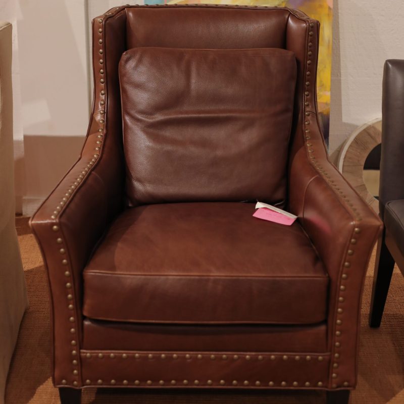 Studded Leather Lounge Chair