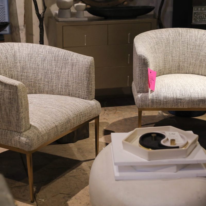 Set of Metal Base Chairs