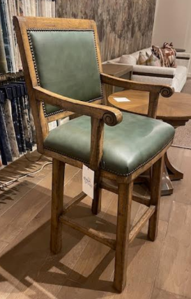 Alder & Co Green Swivel Barstool